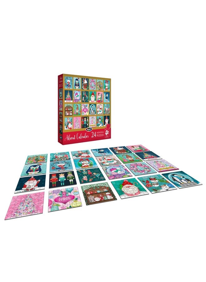 RoseArt Holiday Advent Calendar Jigsaw Puzzle - 24 Individual Puzzles Each Measuring 5"x5" - Image 4